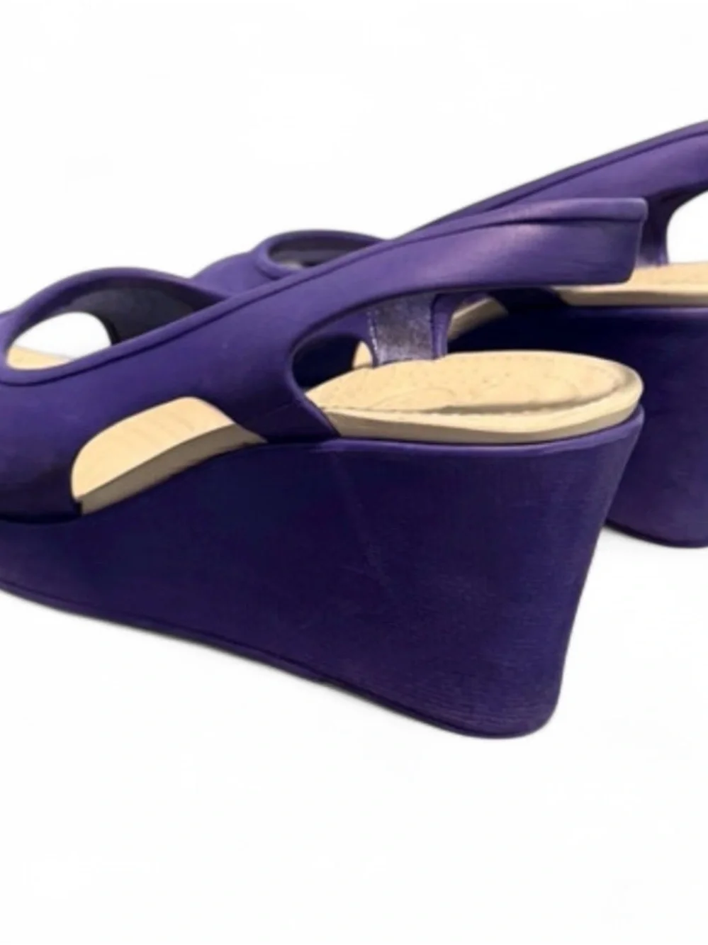 Crocs Women's Purple Wedge Slingback Sandals